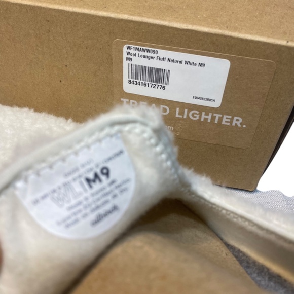 Allbirds Mens Wool Lounger Fluff Natural White Fleece Slippers Size 9 Casual NIB main image 4